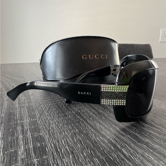 Gucci Sunglasses GG 2901 Strass Optyl Black Crystals Scratch oversized vintage - Picture 3 of 13